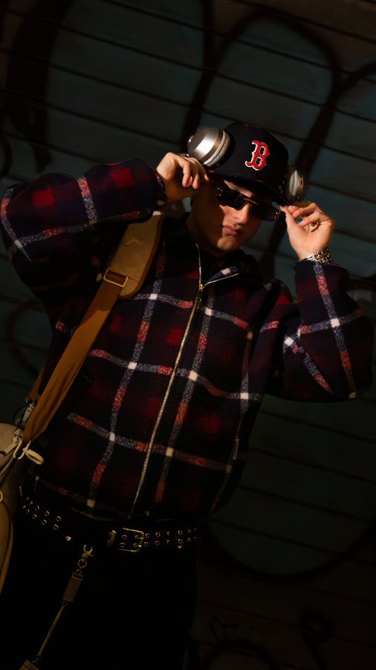 Puffy Wool Jacket Red/Blue