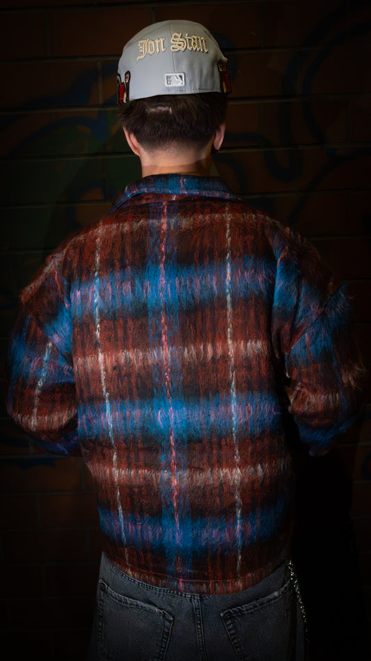 Sherpa Flanella Zip Jacket Red/Blue