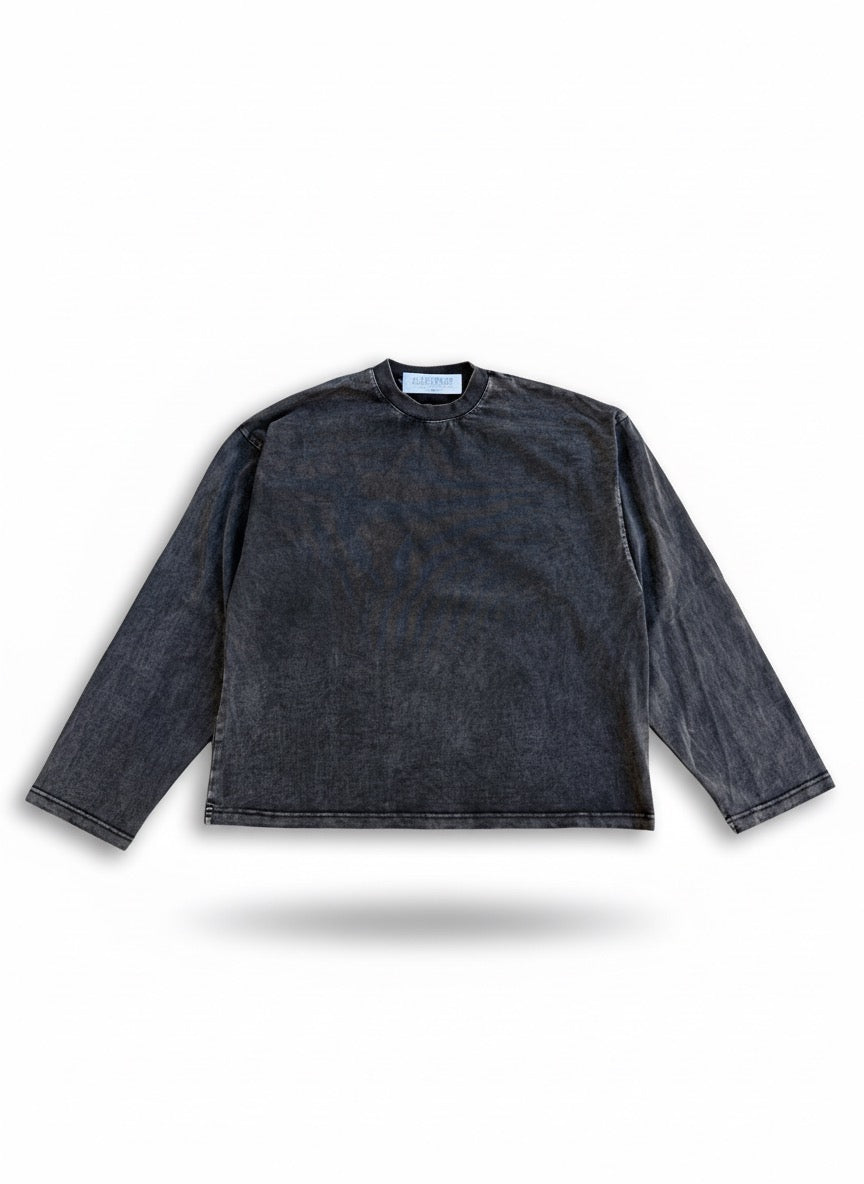 Longsleeve Washed Black Boxy