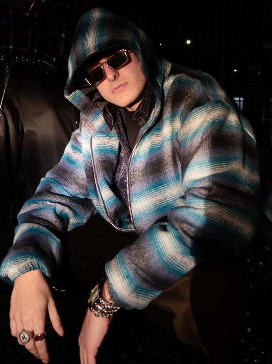 Puffy Wool Hoodie Sky Blue