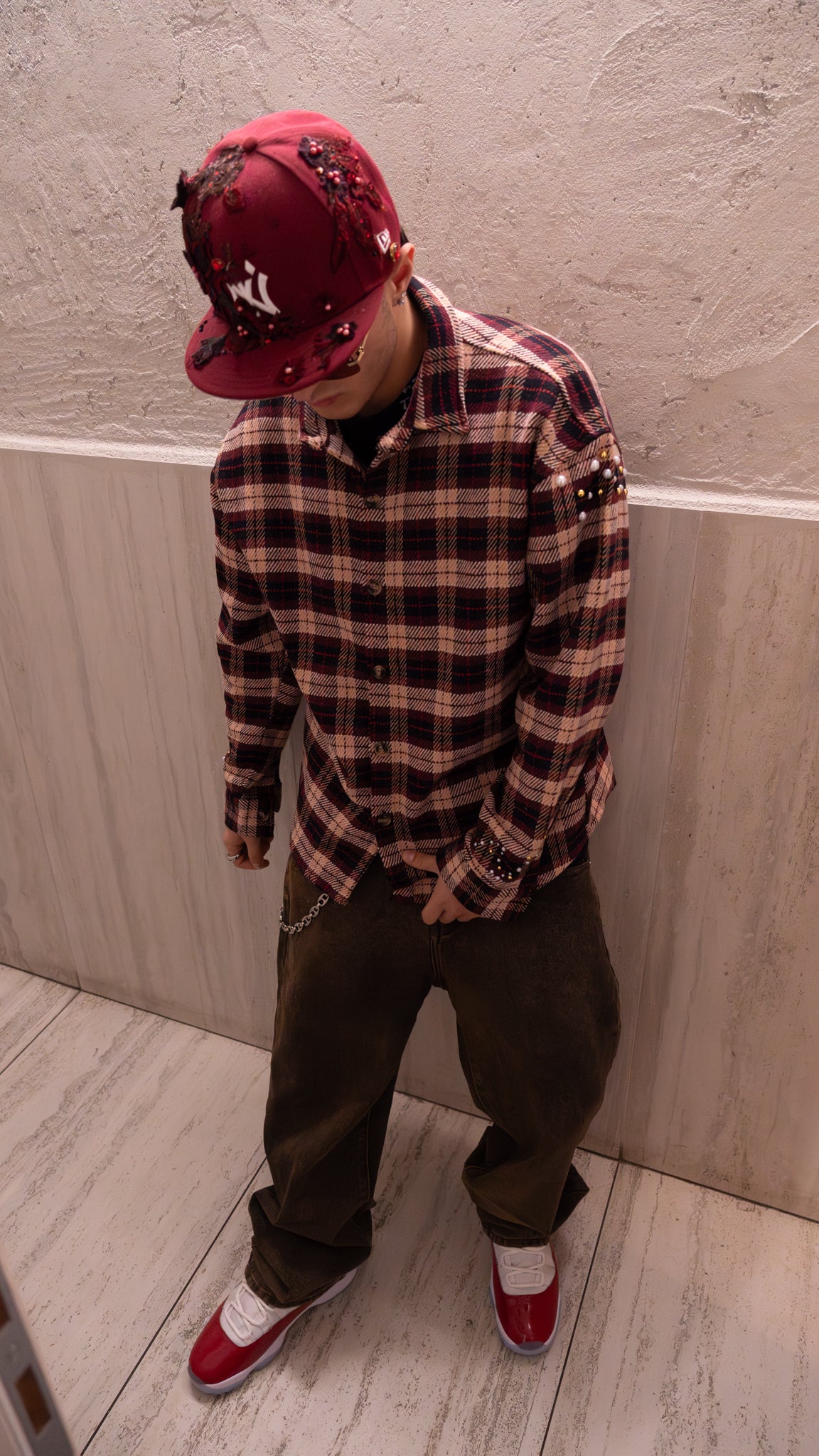 Flanella Shirt Pearl Red/Black 2.0