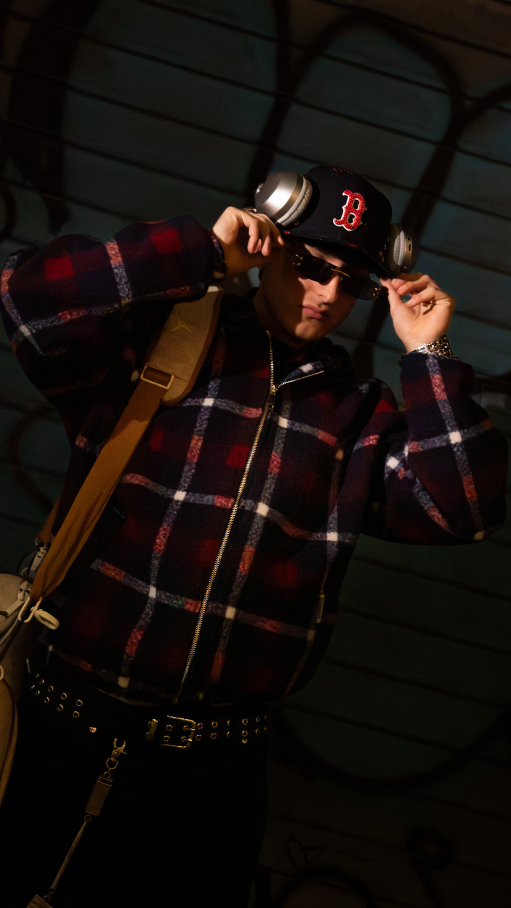 Puffy Wool Jacket Red/Blue