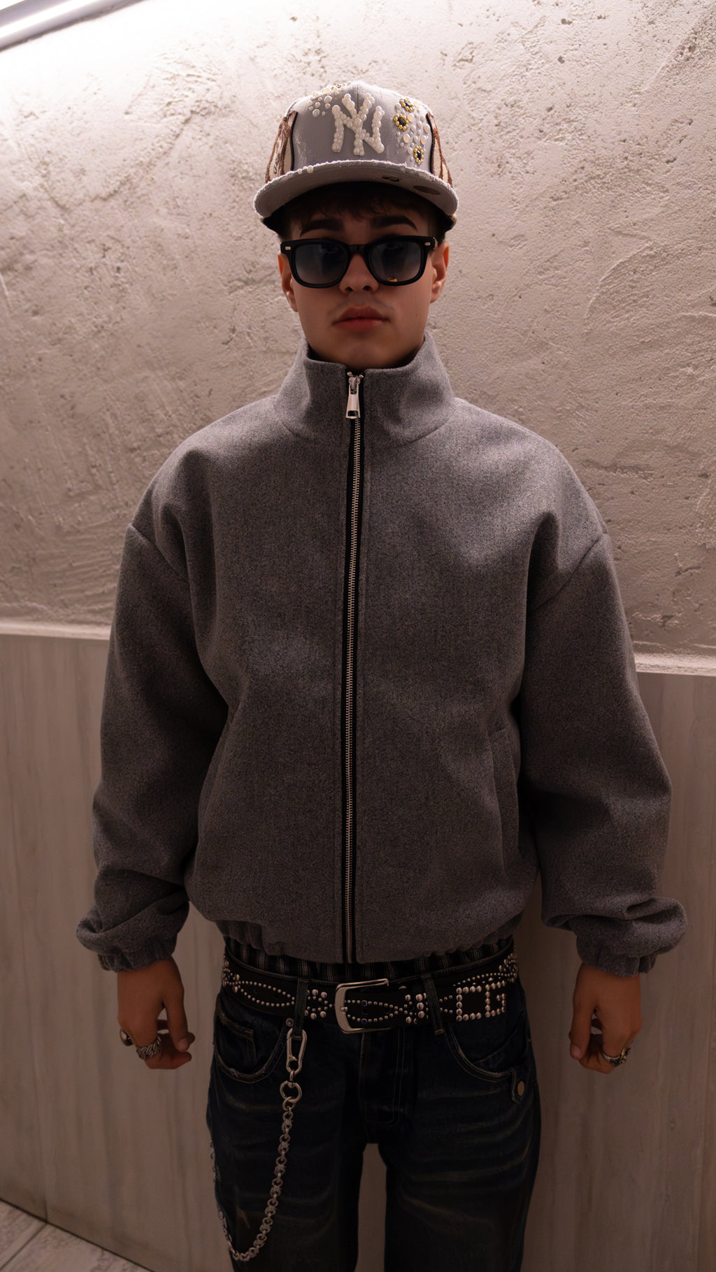 Bomber Wool Jacket Grey