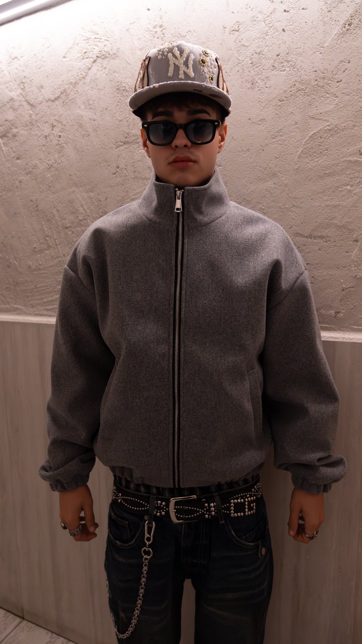 Bomber Wool Jacket Grey