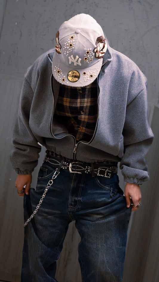 Bomber Wool Jacket Grey