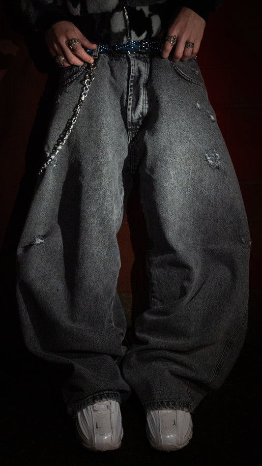 Denim Washed Destroy Grey