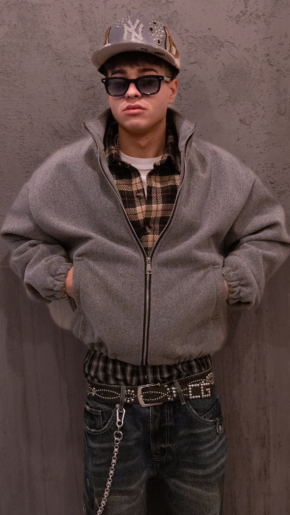 Bomber Wool Jacket Grey