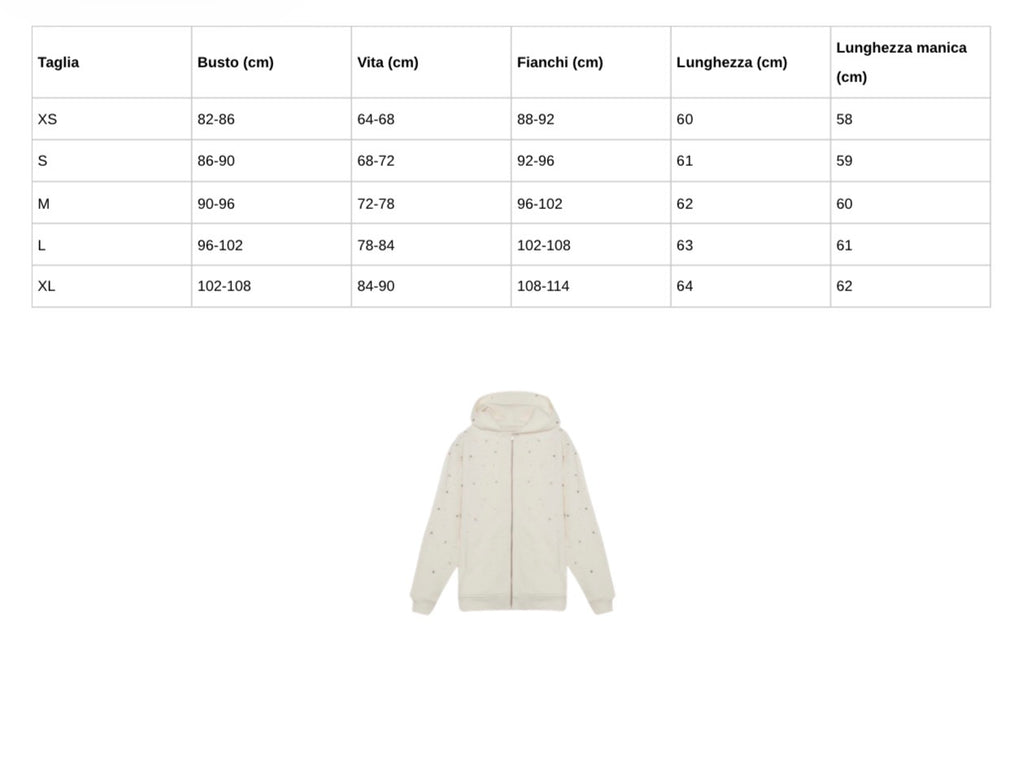 Diamond Hoodie Zip White