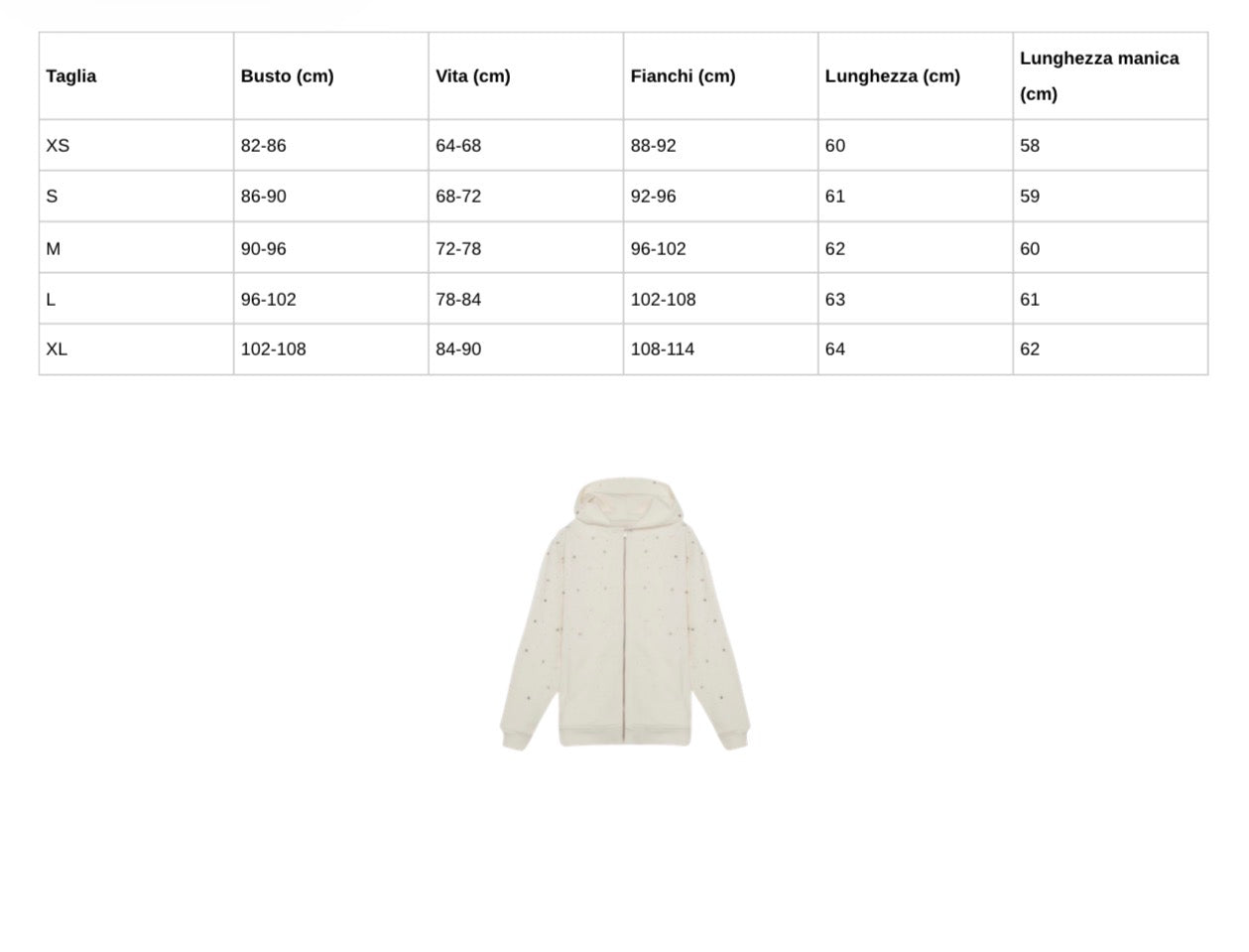 Diamond Hoodie Zip White