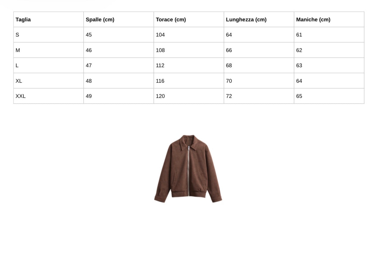 Suede Work Zipped Jacket Brown