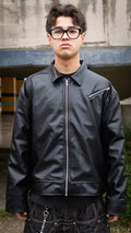 Rhude Leather Zip Jacket Black