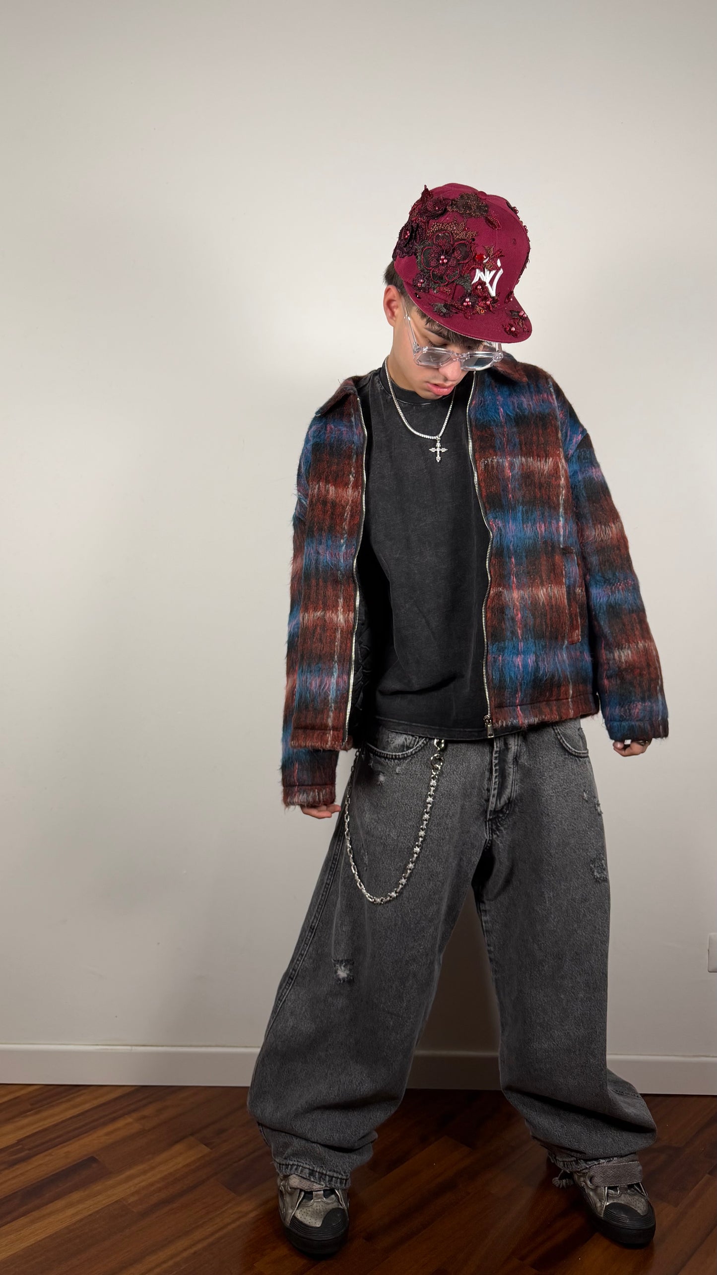 Sherpa Flanella Zip Jacket Red/Blue