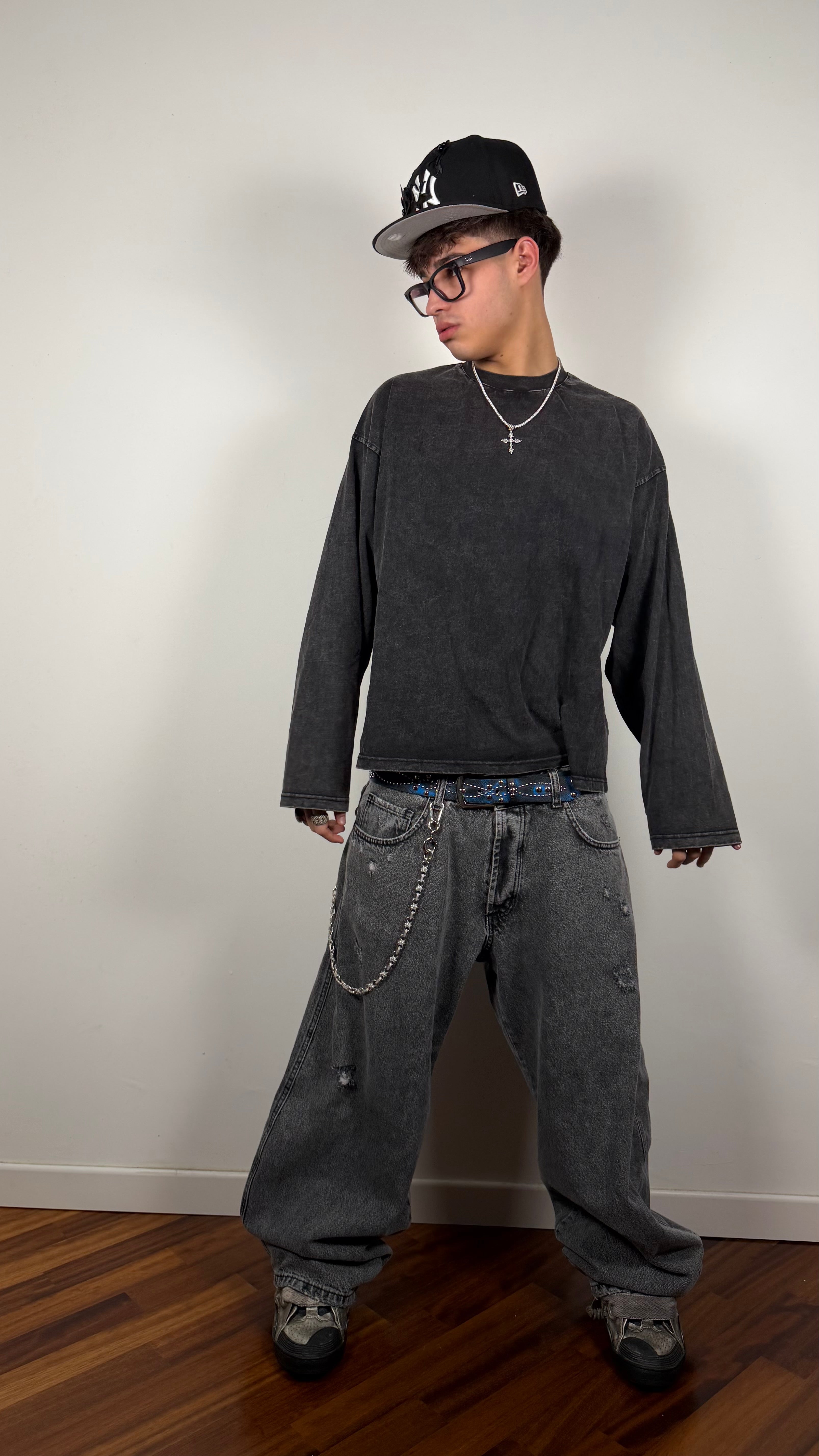 Longsleeve Washed Black Boxy