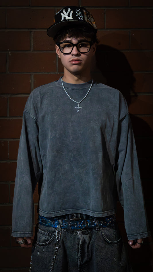 Longsleeve Washed Grey Boxy