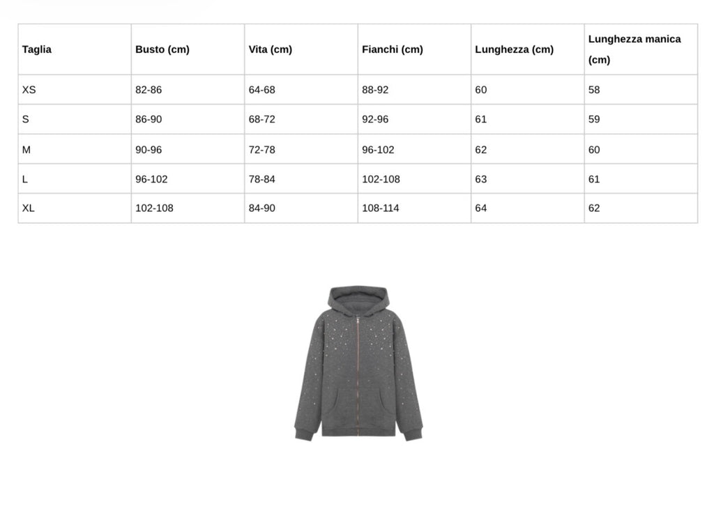 Diamond Hoodie Zip Grey