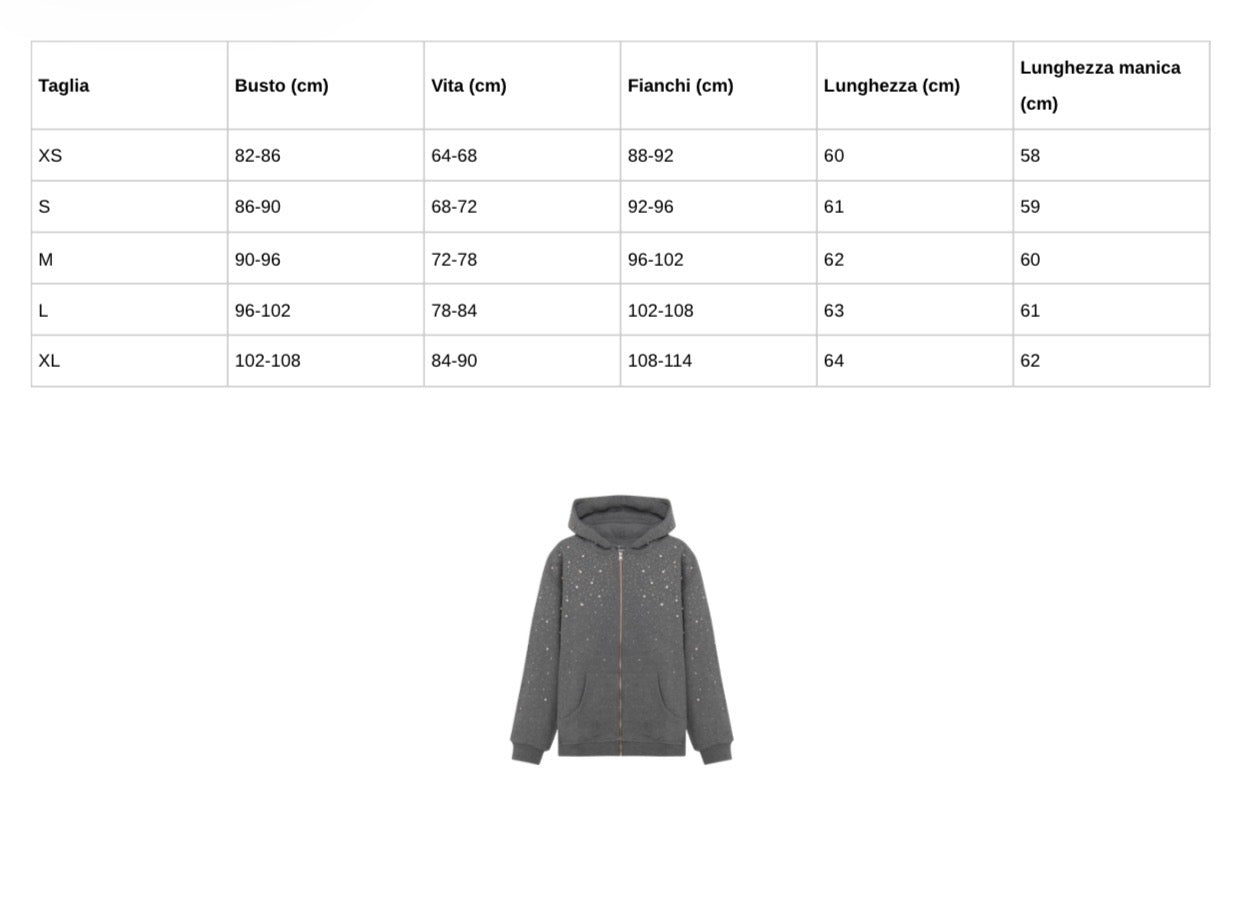 Diamond Hoodie Zip Grey