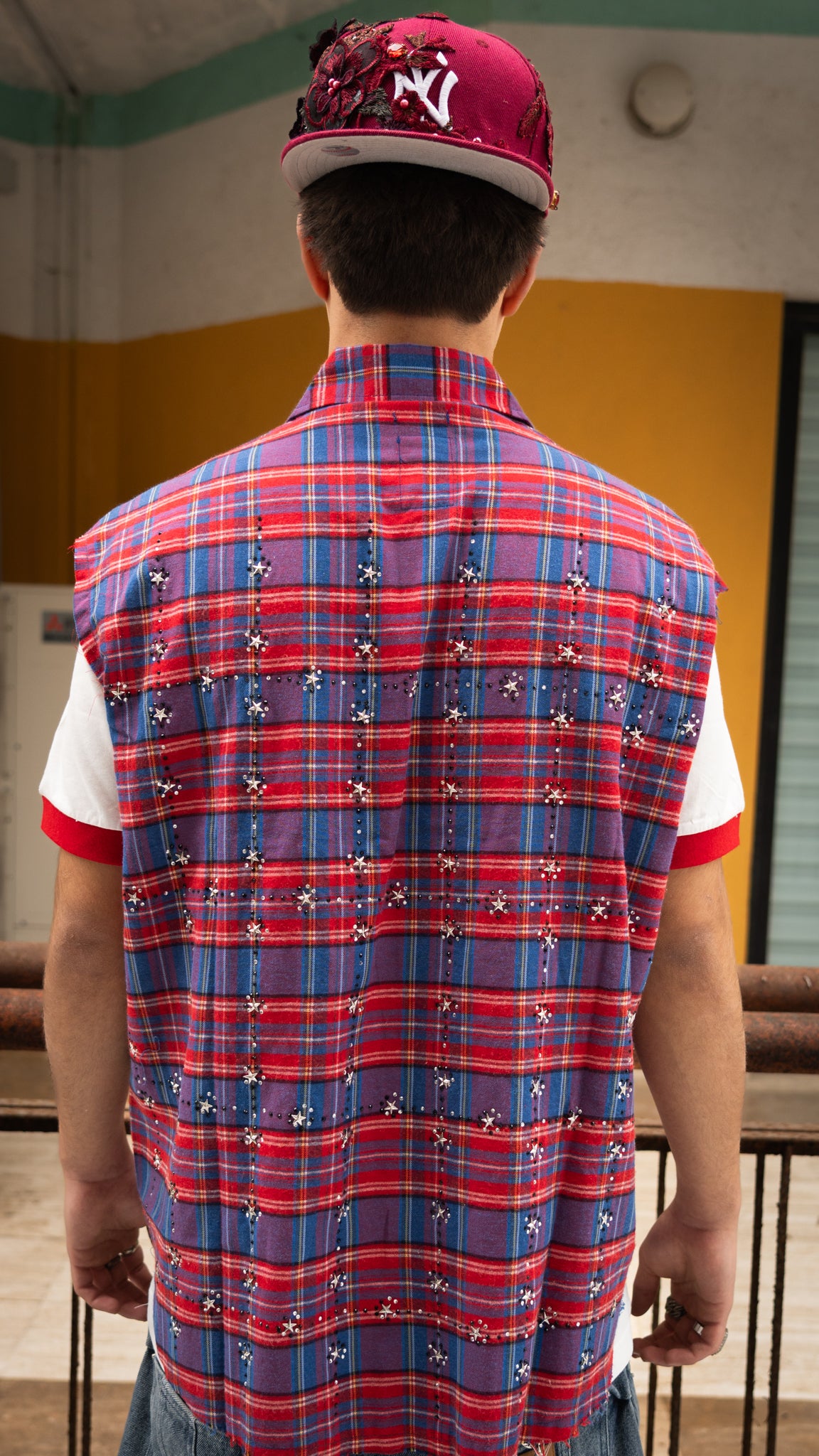 Crystal Vest Shirt Red/Blue