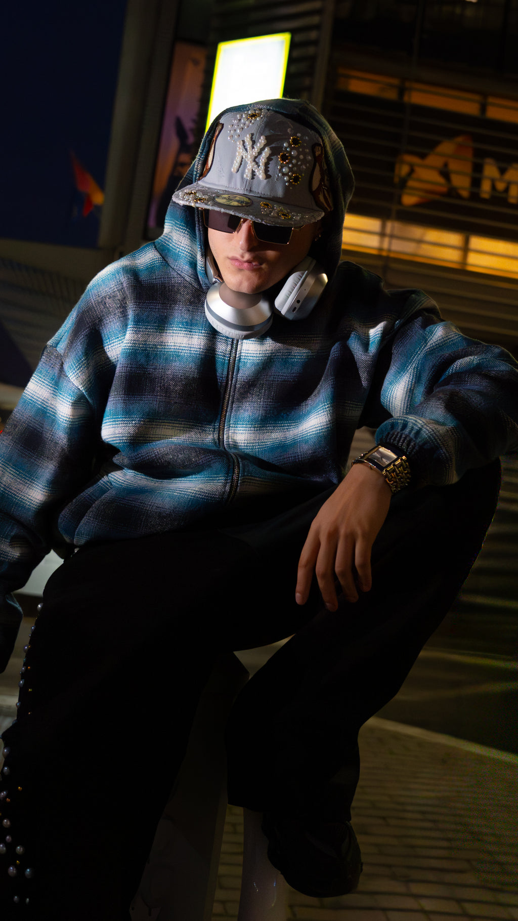 Puffy Wool Hoodie Sky Blue