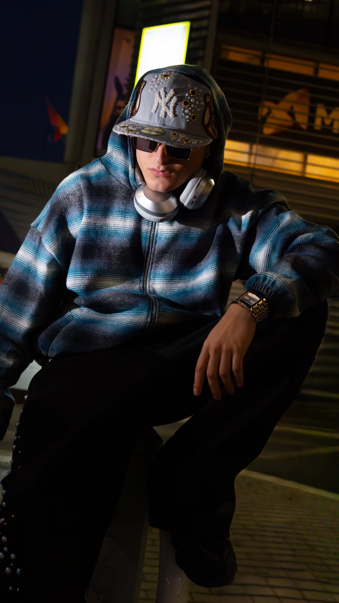 Puffy Wool Hoodie Sky Blue