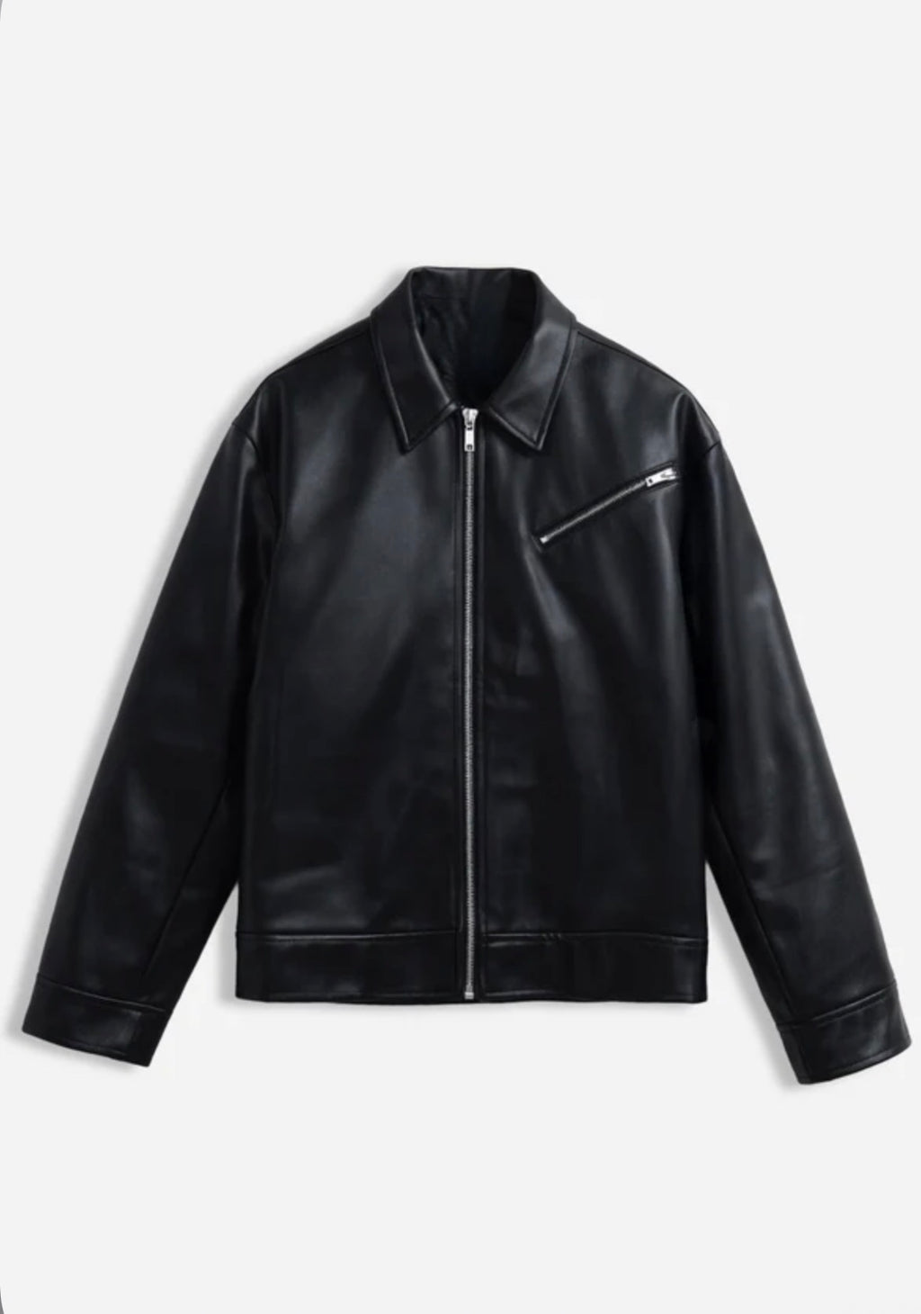 Rhude Leather Zip Jacket Black