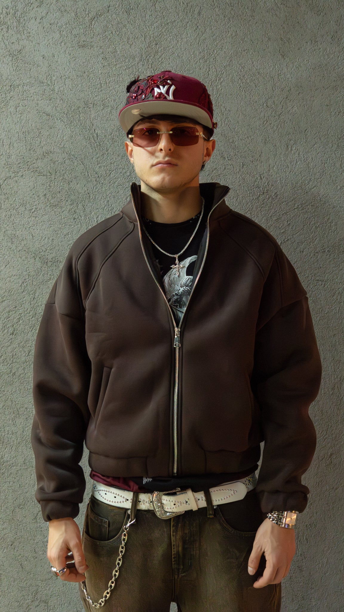 SWEATHOODIE Zip Mocha Brown