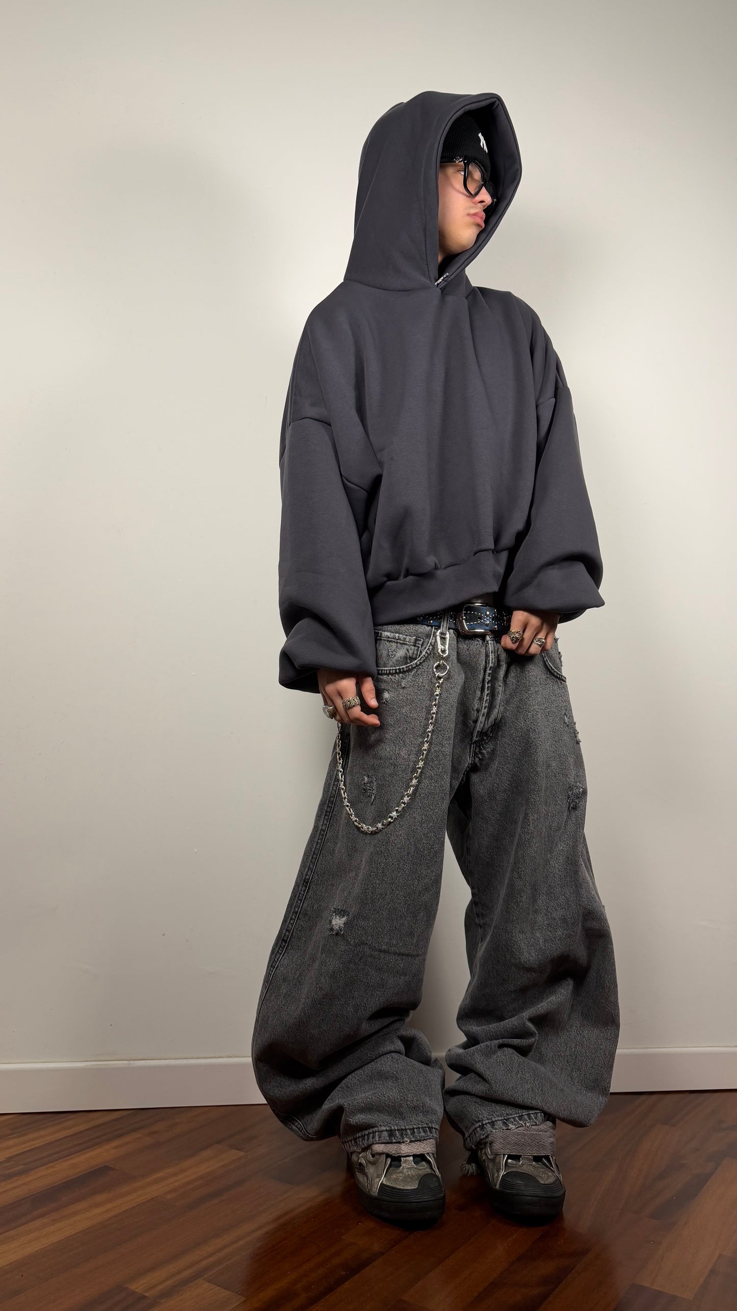 Hoodie Kanye Grey Boxy