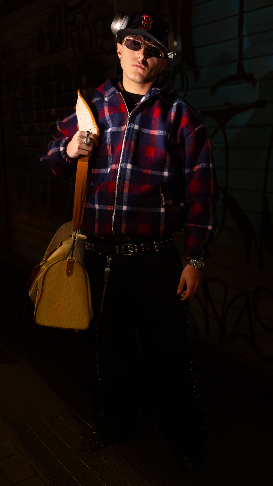 Puffy Wool Jacket Red/Blue