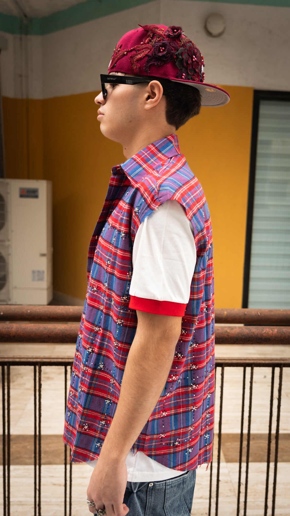 Crystal Vest Shirt Red/Blue