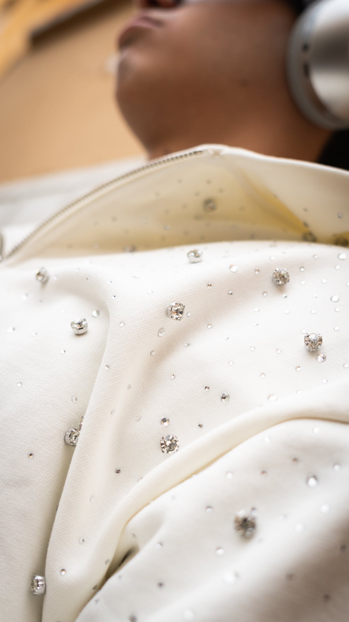 Diamond Hoodie Zip White