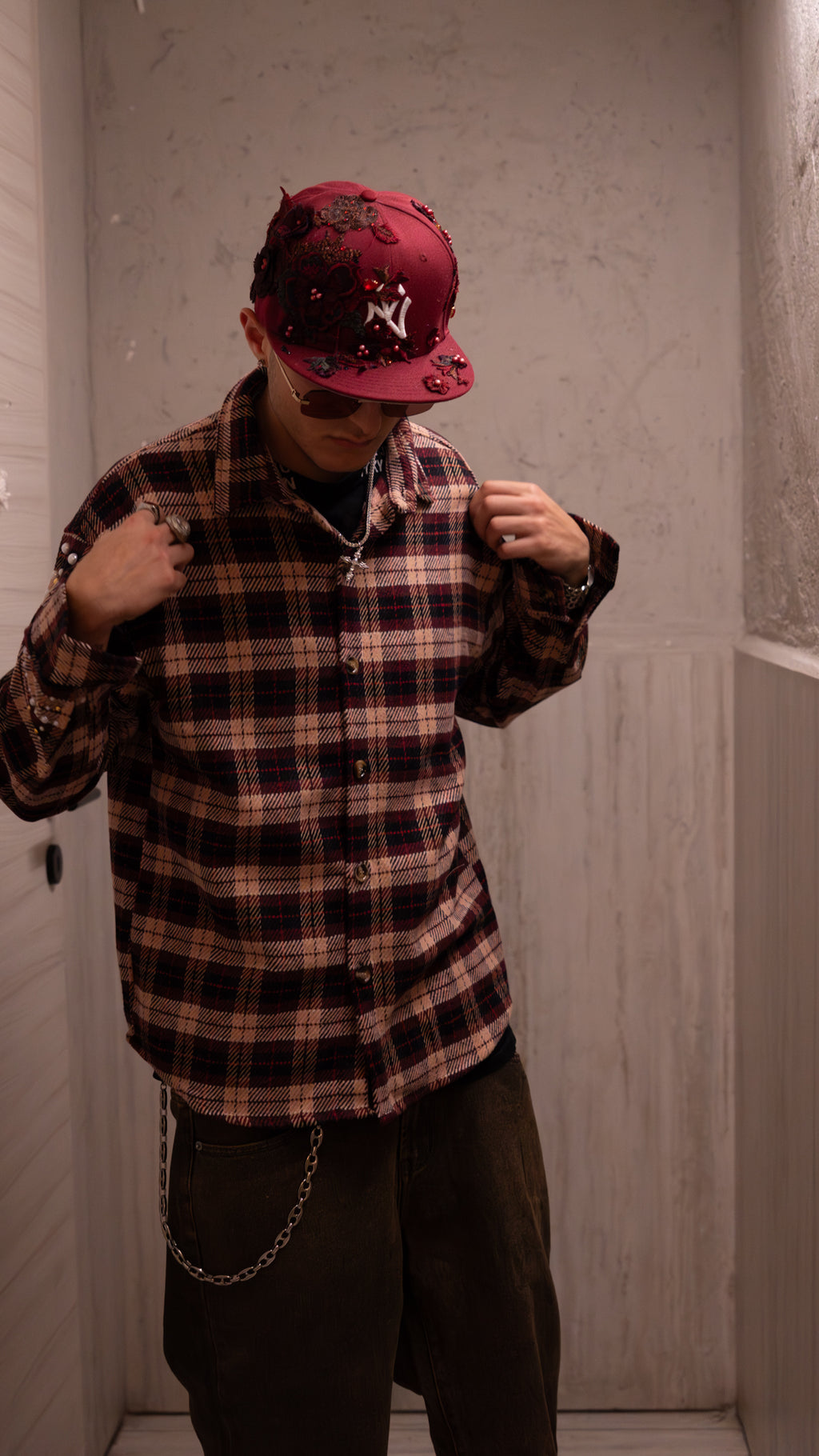 Flanella Shirt Pearl Red/Black 2.0