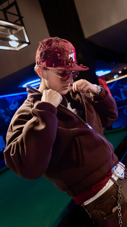 Bomber Wool Jacket Bordeaux