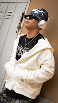 Diamond Hoodie Zip White