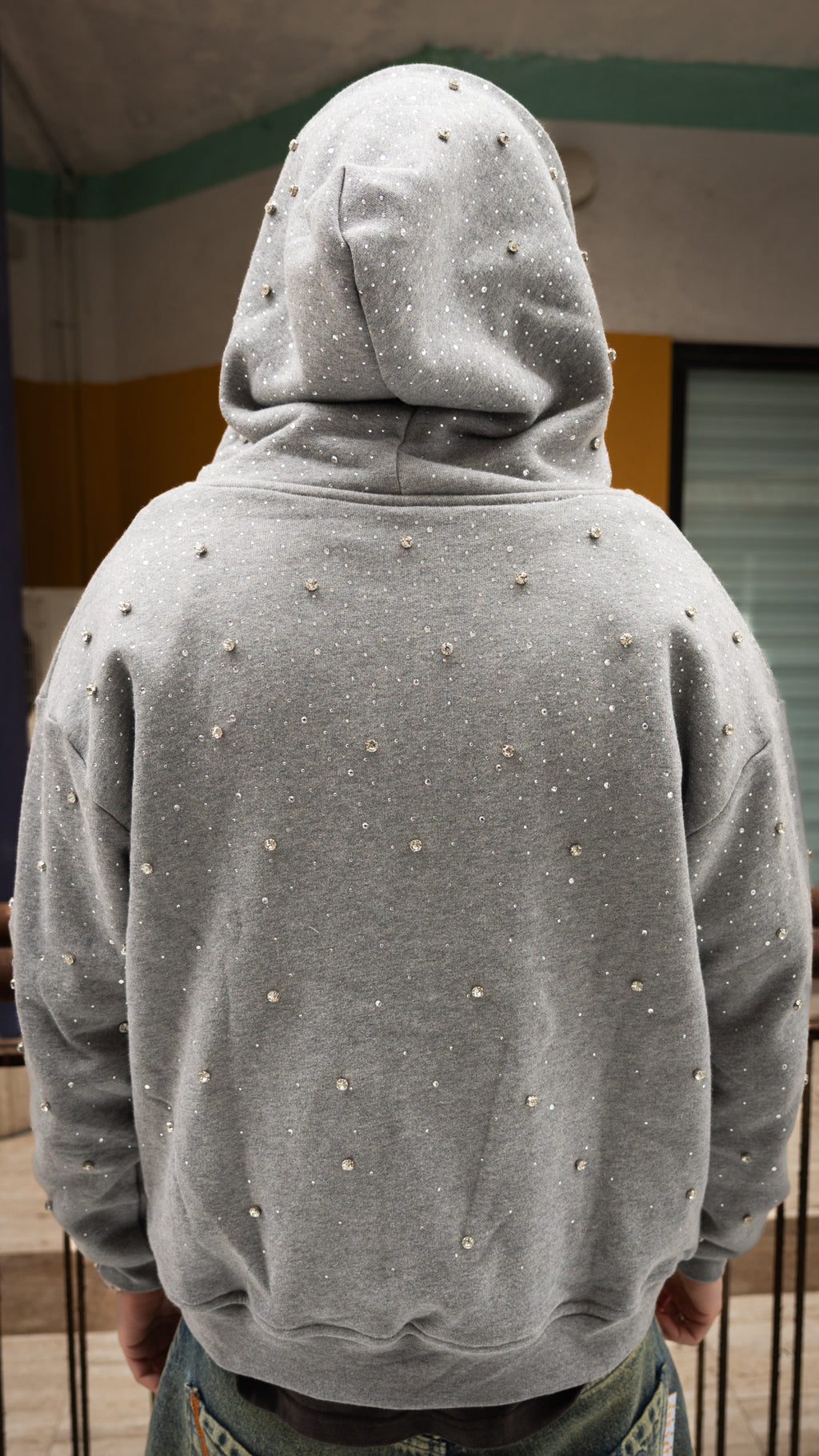 Diamond Hoodie Zip Grey