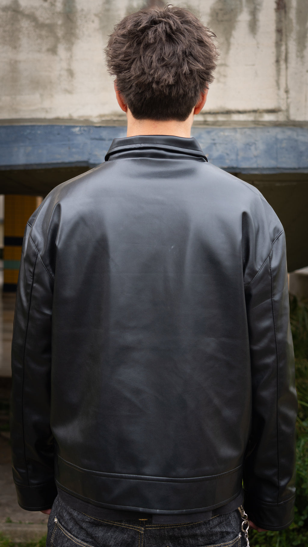 Rhude Leather Zip Jacket Black