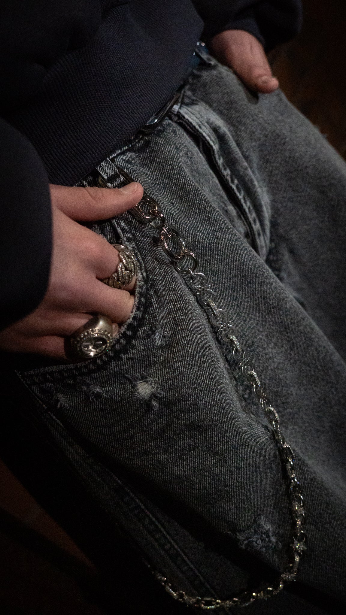 Denim Washed Destroy Grey